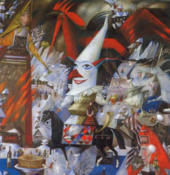 "Mardi Gras"
 oil on canvas 130
 x 130 1997