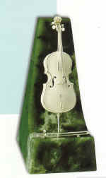 Souvenir "Violoncello". Silver, jade.