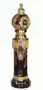 Clocks "850 YEARS TO MOSCOW". Orsk jasper, bronze, fianites, nat. amethysts.