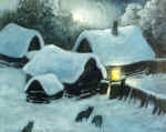"House at the opening". 1996. 47*58. Mixed technique. Private collection, USA.