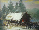"Cabin", canvas, oil, 3545, 1996.