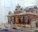 "House on Malyshev St.". Canvas, oil. 5060