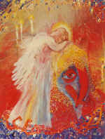 An Angel Weeping Over the Foe. 6080. Cardboard, oil.1997