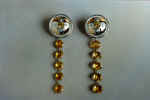 Earrings. 1996. Silver, gold, citrines, fianites.
