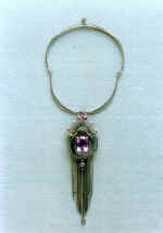 Necklace "Amethyst rain". 1992. Silver, amethyst, mother-of-pearl.
