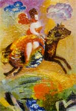 B.A.Chursin "Princess Chavchavadze Rining a Przhevalsky's Horse Jumps over the Darjyal Gorge"