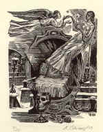 Серия: "Поэты серебряного века", Осип Мандельштам, илл. 84*64,  ксилография 1989