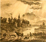 "Return of herd". 1992. Lithograph.