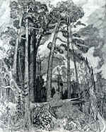Forest sounds. 1976. Etching.