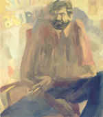 "Человек в кресле" х.м. 100х90 1997г.