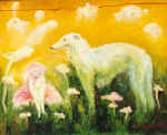 Белая собака. Х.,м. 60х80 1990г.