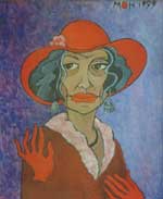 Lady in a Hat. Canvas, oil. 51х64.1996.