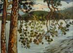 Arakul Lake. Study. Canvas, oil. 33х45.1998.