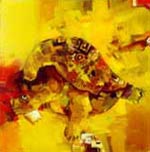 Желтая черепаха Чапа, 80х80, х., м. 1999