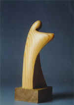 Clairvoyant Lady (1998), pine, oak, 19.0 x 7.6 x 8.9 cm