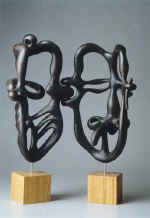 Yin and Yang  (1996),stained linden, oak,33.8 x 11.3 x 6.0 cm