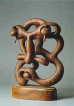 The Tease (1996),stained linden, mahogany,26.2 x 19.7 x 10.5 cm